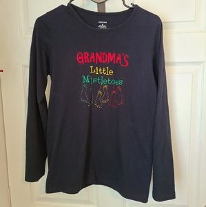 (1038) Ladies Club Woman's Long Sleeve Crew Neck T-Shirt, Black, Medium. NWOT